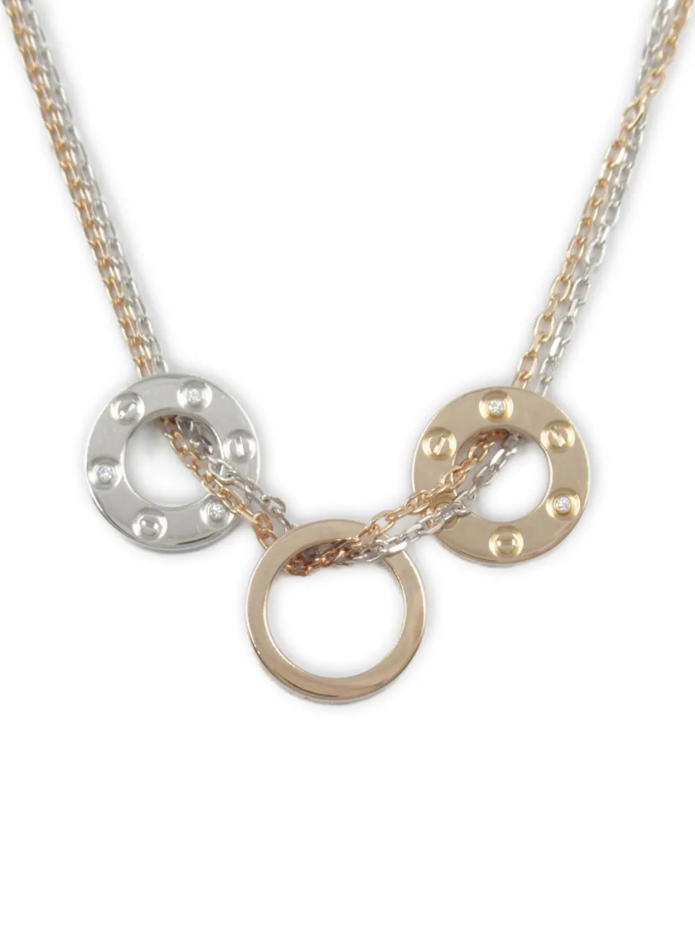 Cartier 2010s ラブ ダイヤモンド ネックレス 18Kローズゴールド&ホワイトゴールド - シルバートーン Cartier 2010s ラブ ダイヤモンド ネックレス 18Kローズゴールド&ホワイトゴールド - シルバートーン