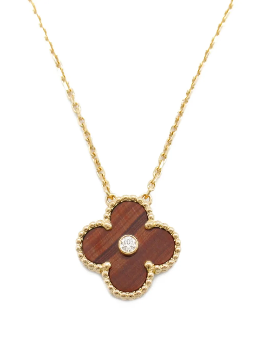 Van Cleef & Arpels 2010s Alhambra ダイヤモンド ネックレス 18Kローズゴールド - ピンク Van Cleef & Arpels 2010s Alhambra ダイヤモンド ネックレス 18Kローズゴールド - ピンク