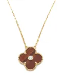 Van Cleef & Arpels 2010s 18K rose gold Alhambra diamond pendant necklace - Pink
