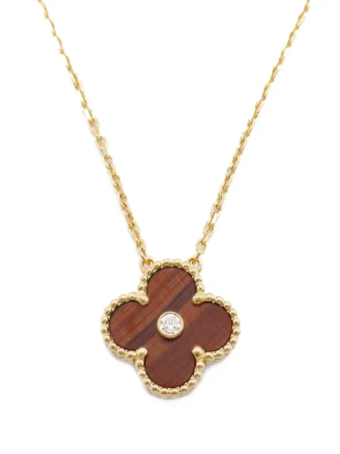 Van Cleef & Arpels 2010s 18K rose gold Alhambra diamond pendant necklace 