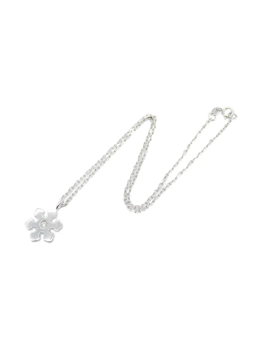 Pre-owned Bvlgari 2010s 18k White Gold Snowflake Diamond Necklace