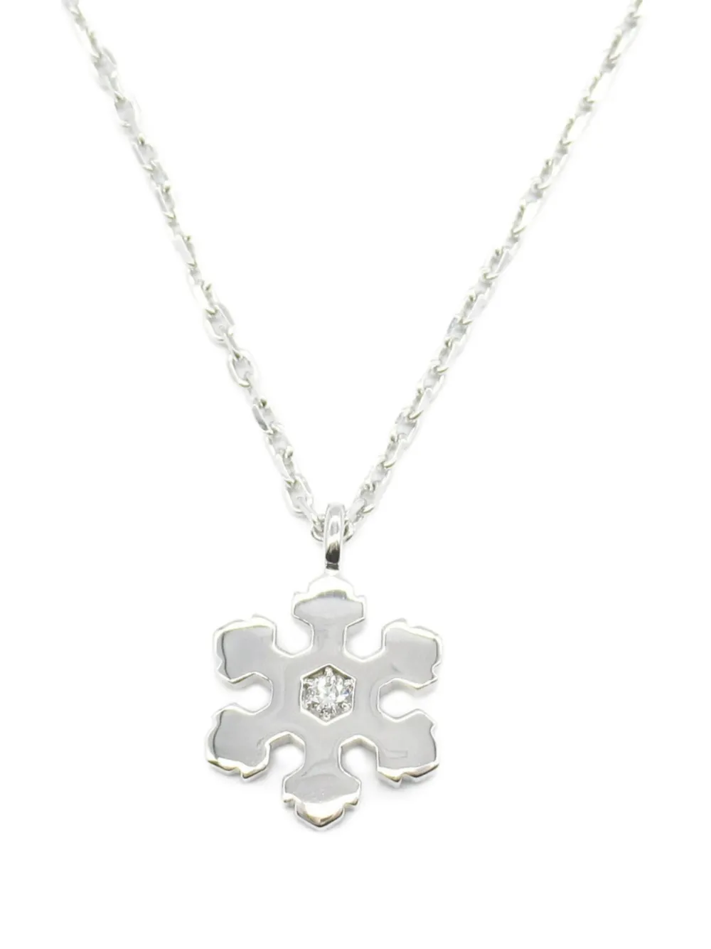 Pre-owned Bvlgari 2010s 18k White Gold Snowflake Diamond Necklace