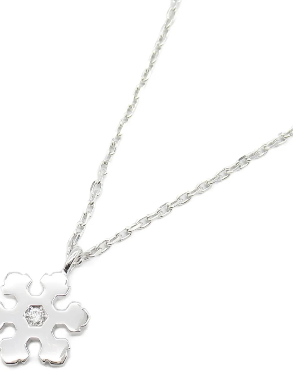 Pre-owned Bvlgari 2010s 18k White Gold Snowflake Diamond Necklace