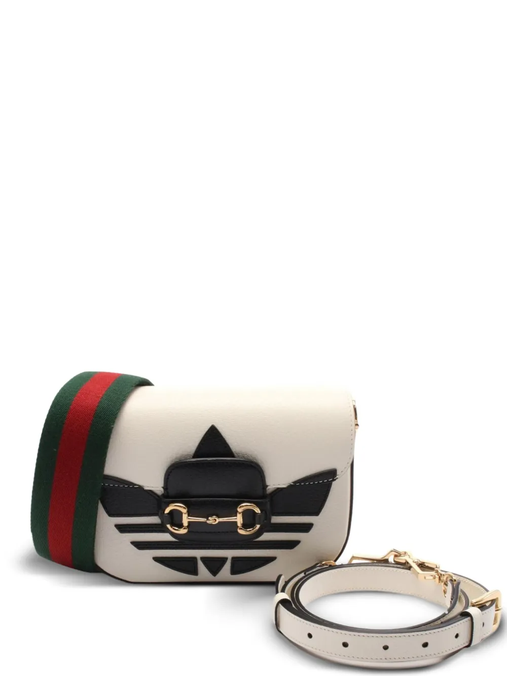 Gucci Pre-Owned x adidas 2010s ホースビット 1955 ショルダーバッグ S - ホワイト Gucci Pre-Owned x adidas 2010s ホースビット 1955 ショルダーバッグ S - ホワイト