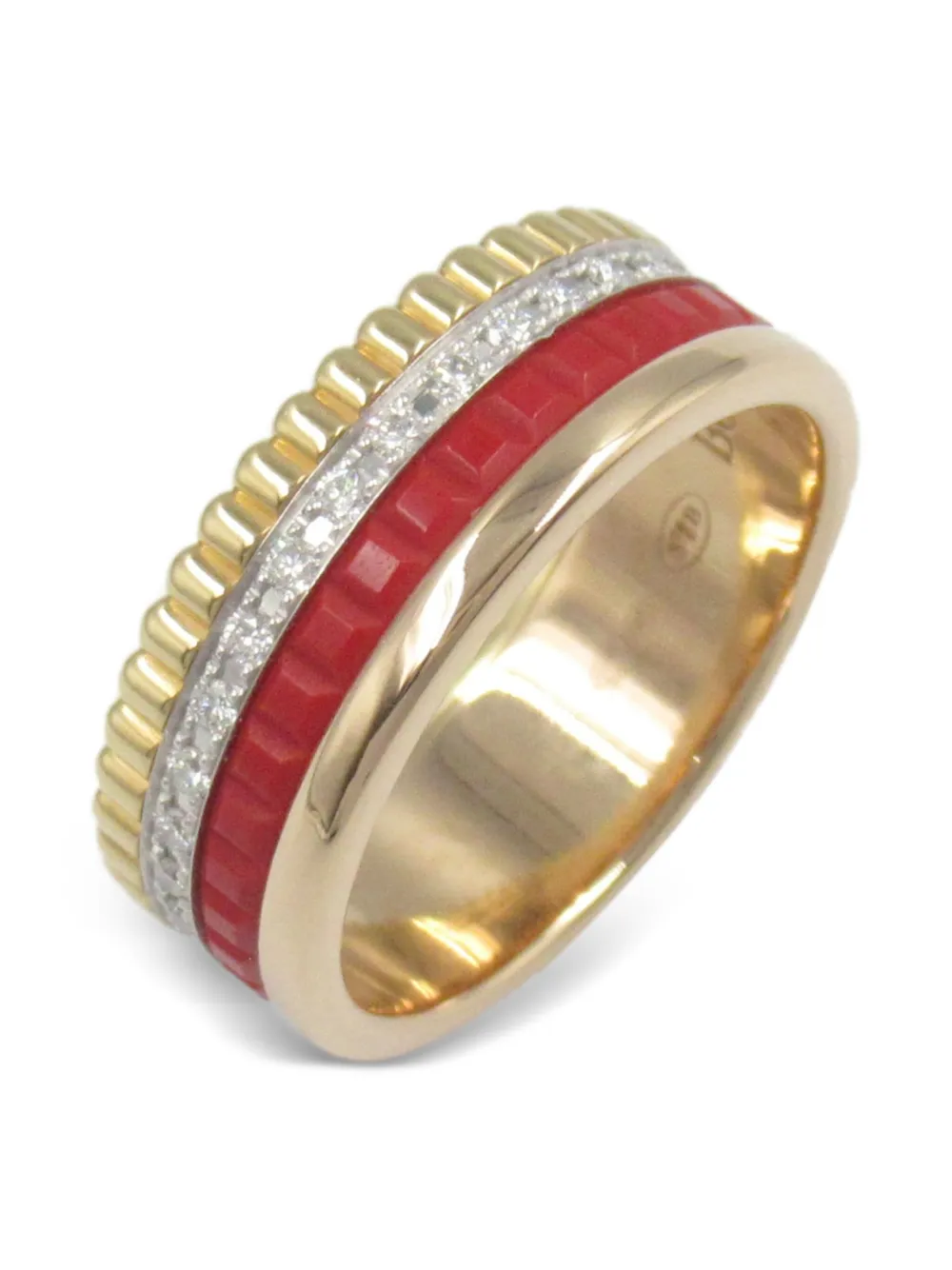 Pre-owned Boucheron 2010s 18k Gold Quatre Red Diamond Ring