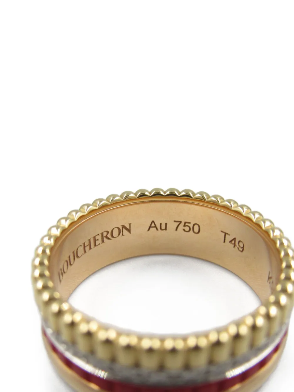Pre-owned Boucheron 2010s 18k Gold Quatre Red Diamond Ring