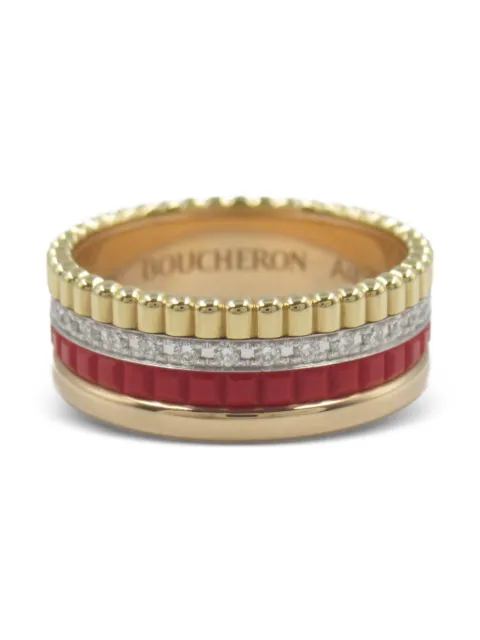 Boucheron Pre-Owned 2010s 18K gold Quatre Red diamond ring 