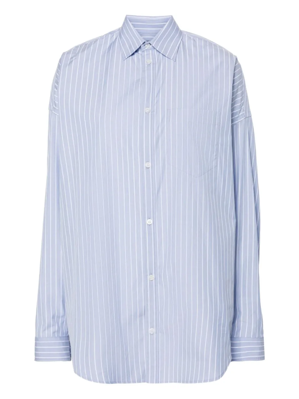 Balenciaga striped logo shirt Blauw