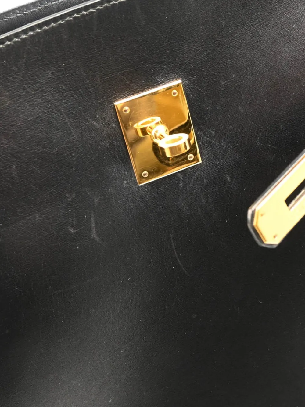 Pre-owned Hermes 1992 Kelly Sport Gm Shoulder Bag In Black