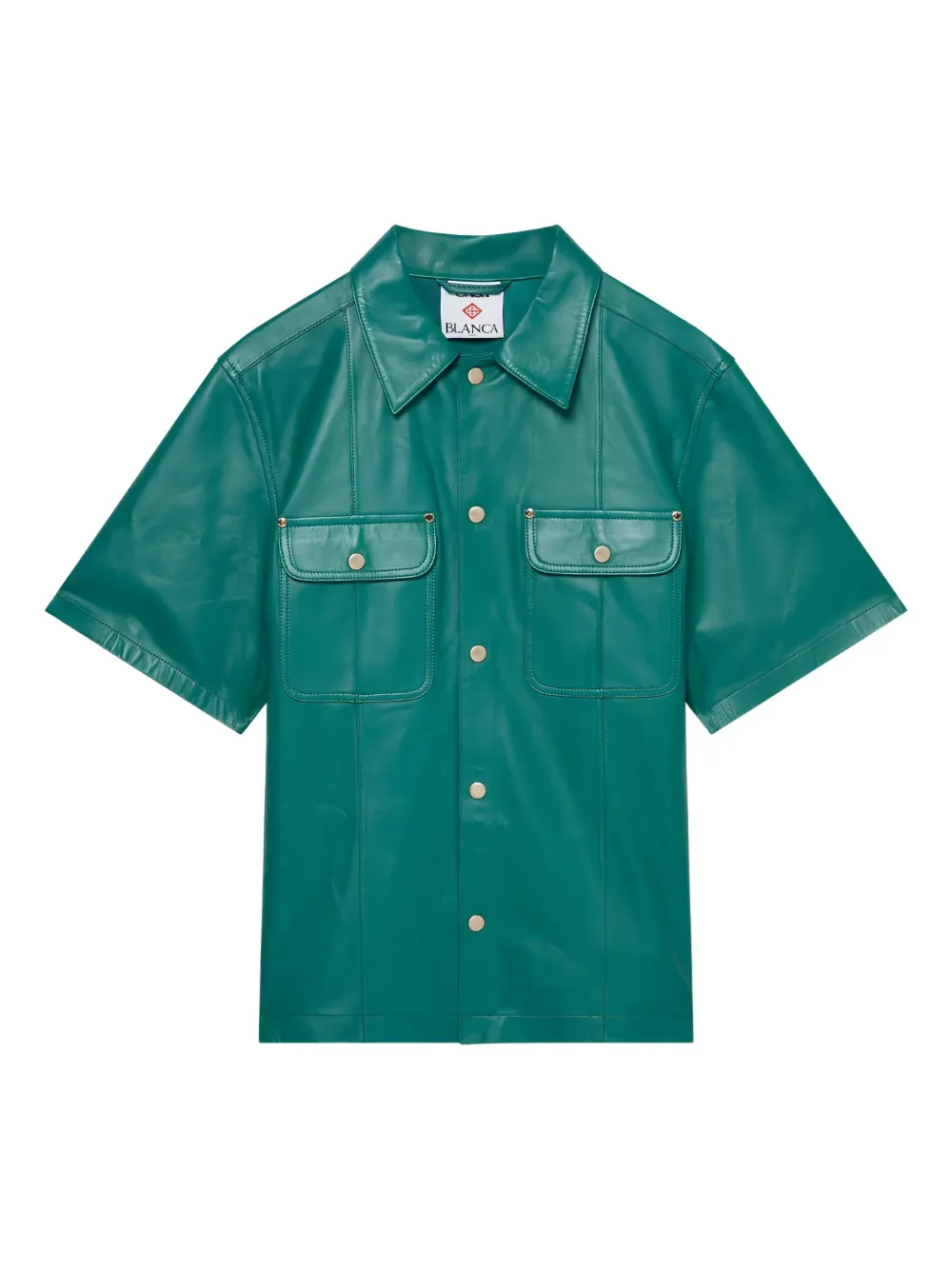 Casablanca leather shortsleeved shirt Groen