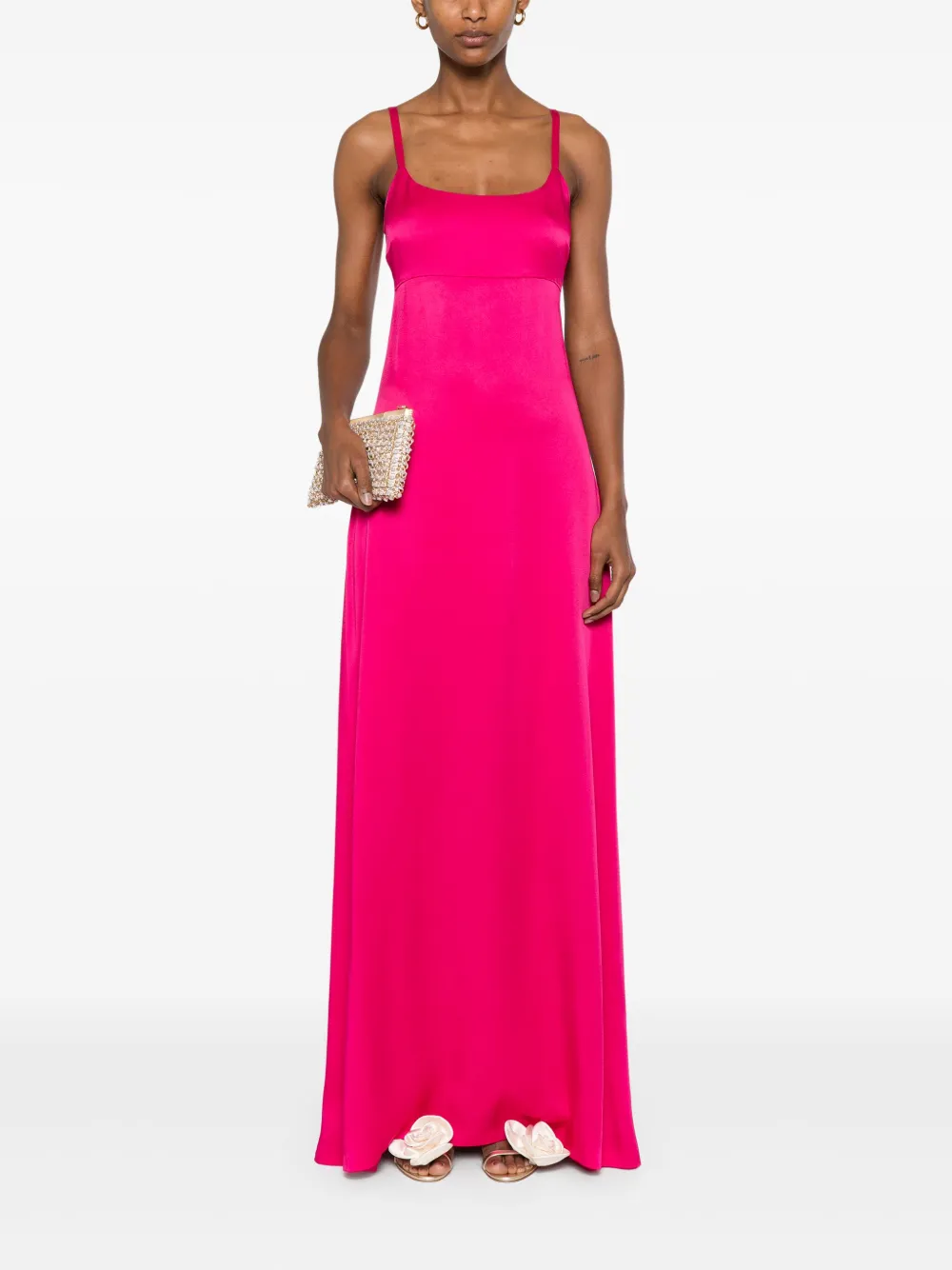 Max Mara Maxi-jurk met strikdetail - Roze