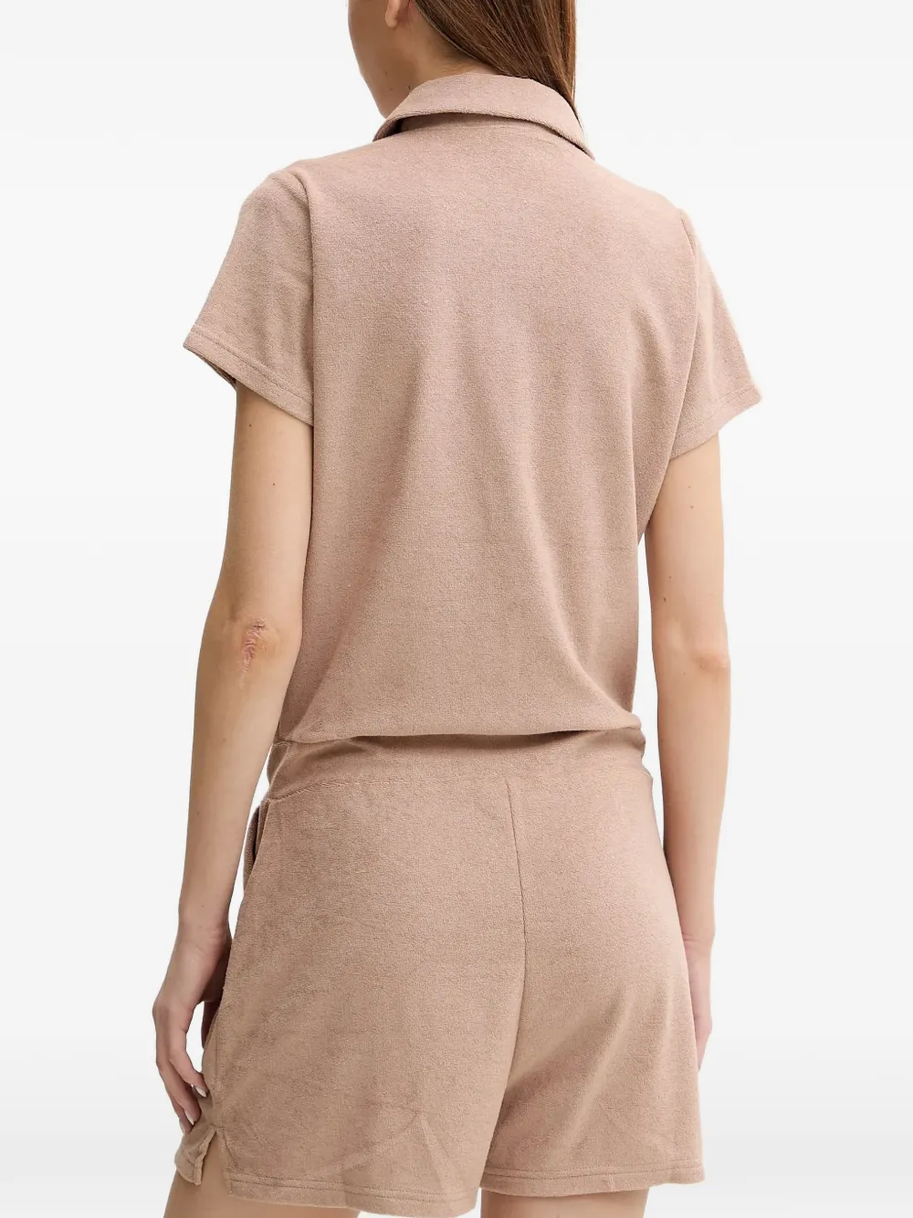  Melissa Odabash Cheryl Buttoned Drawstring Playsuit - Neutrals 