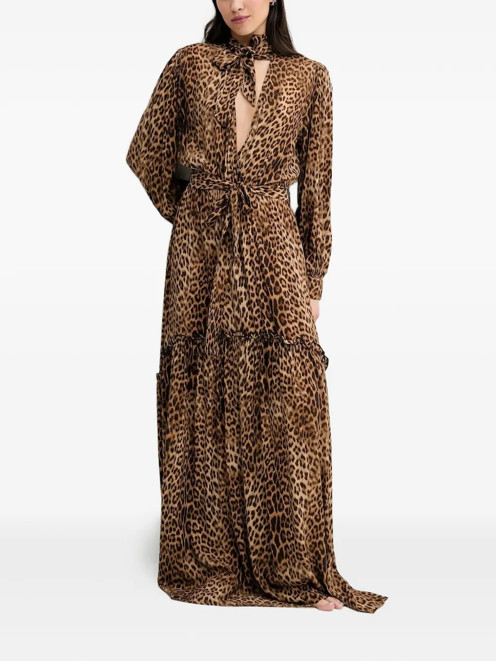 Melissa Odabash leopard-print ruffled maxi dress | Brown | Image 1