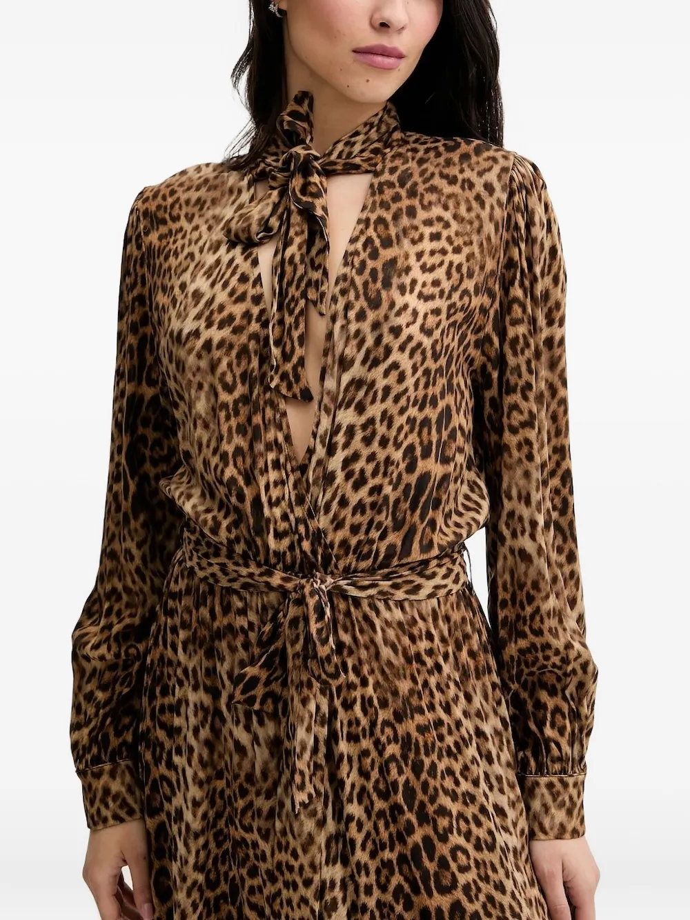 Melissa Odabash Skylar Leopard-print Maxi Dress In Brown