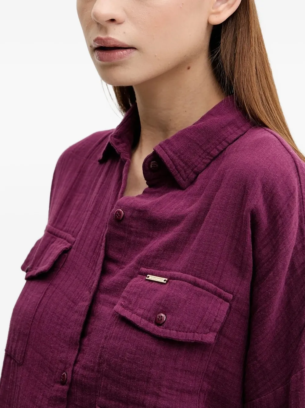 Melissa Odabash Elena blouse met dubbele zak Rood