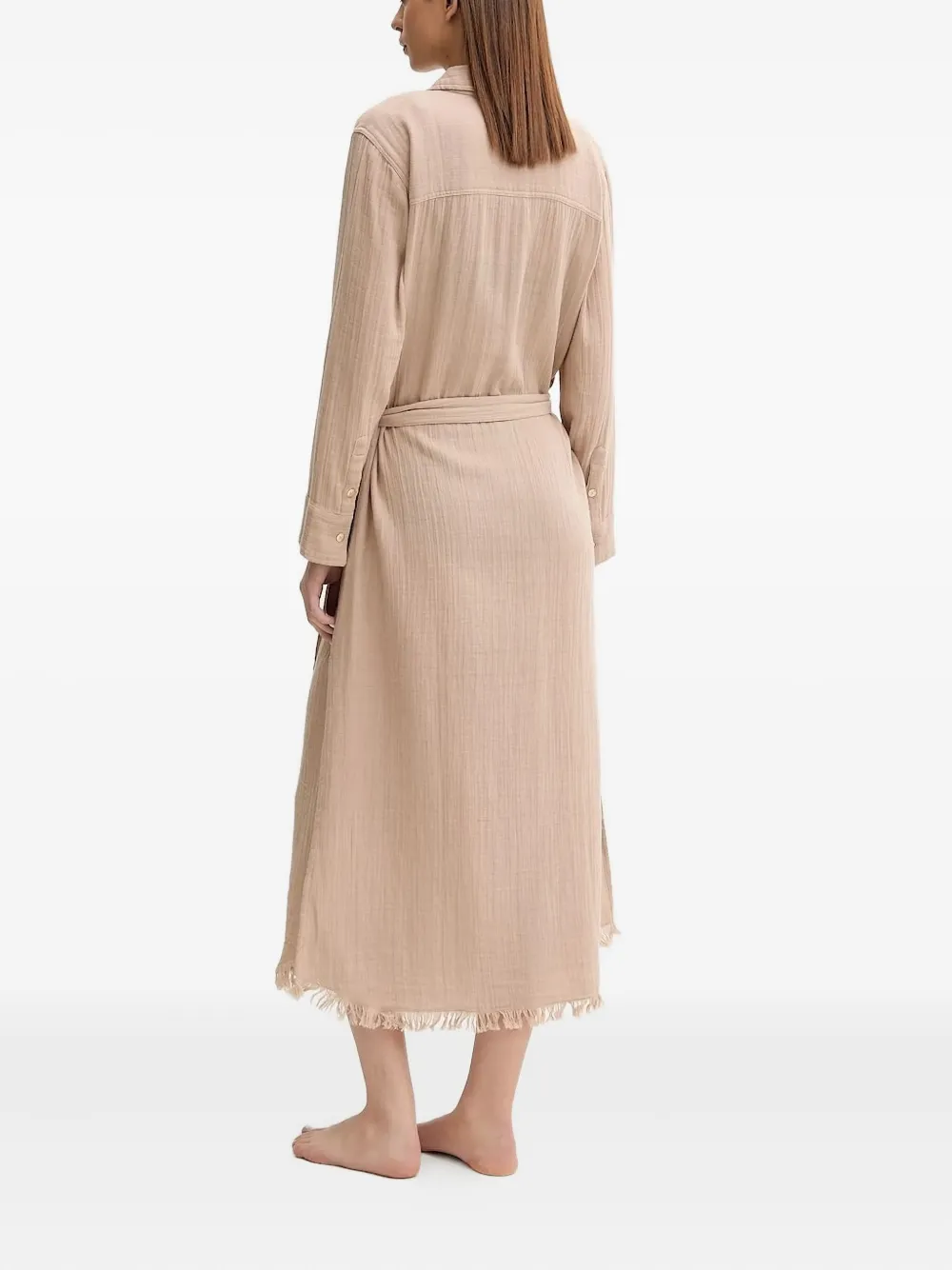 Melissa Odabash Margot midi-jurk met franje - Beige