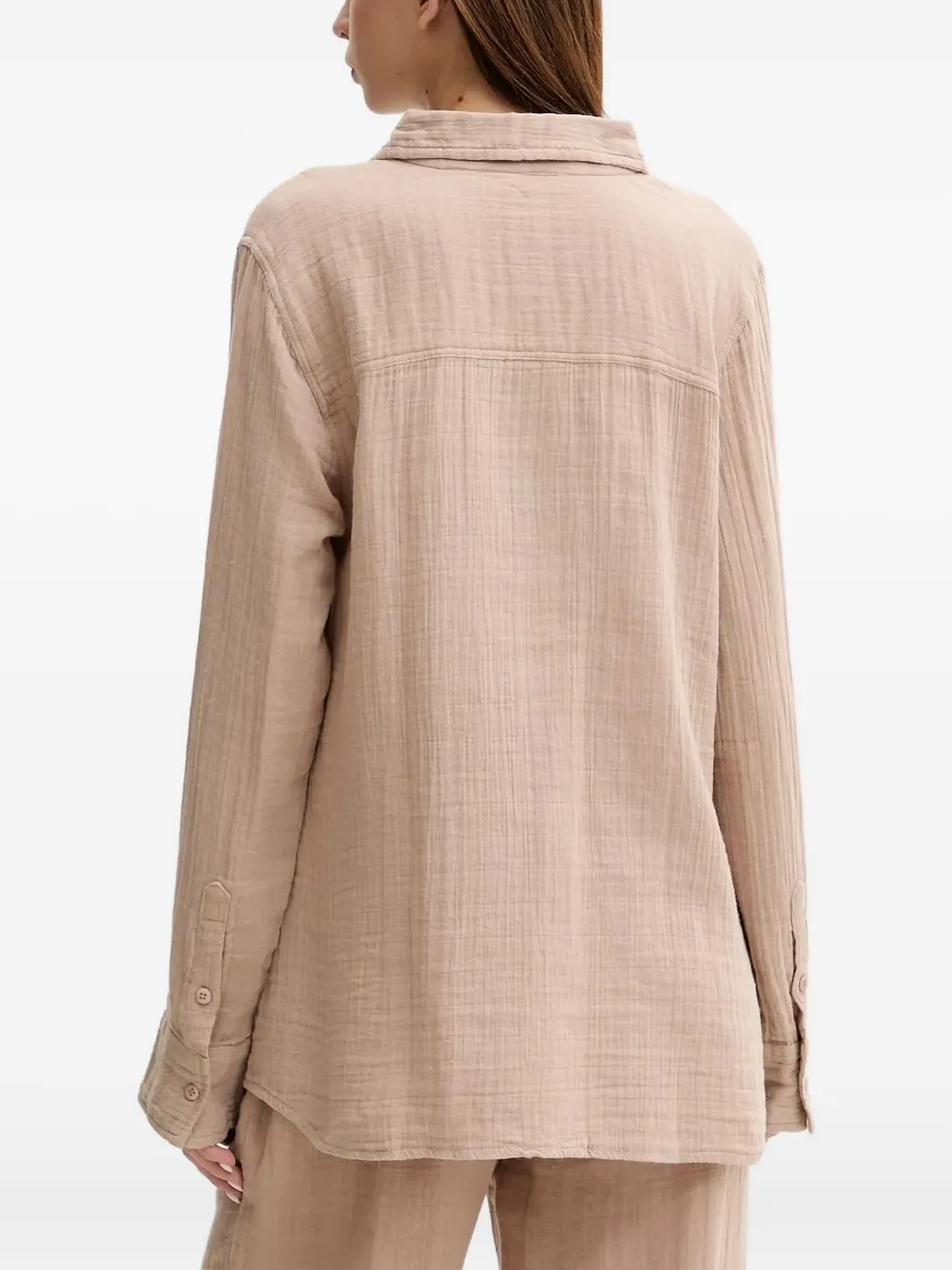 Melissa Odabash Button-down Point-collar Shirt In Neutral