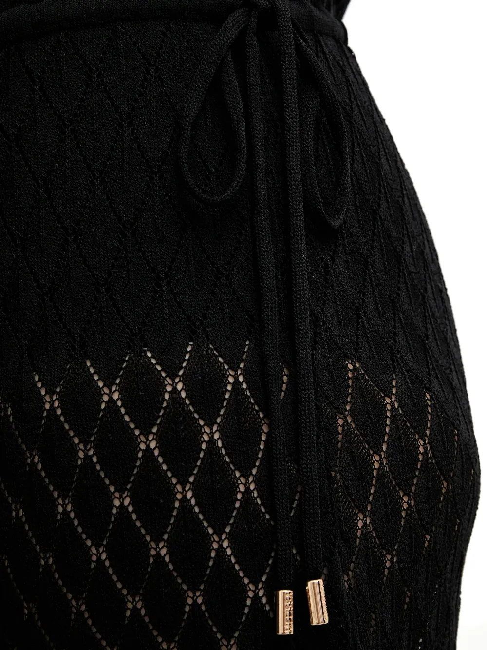 Melissa Odabash Open-knit Side-split Maxi Dress In Black
