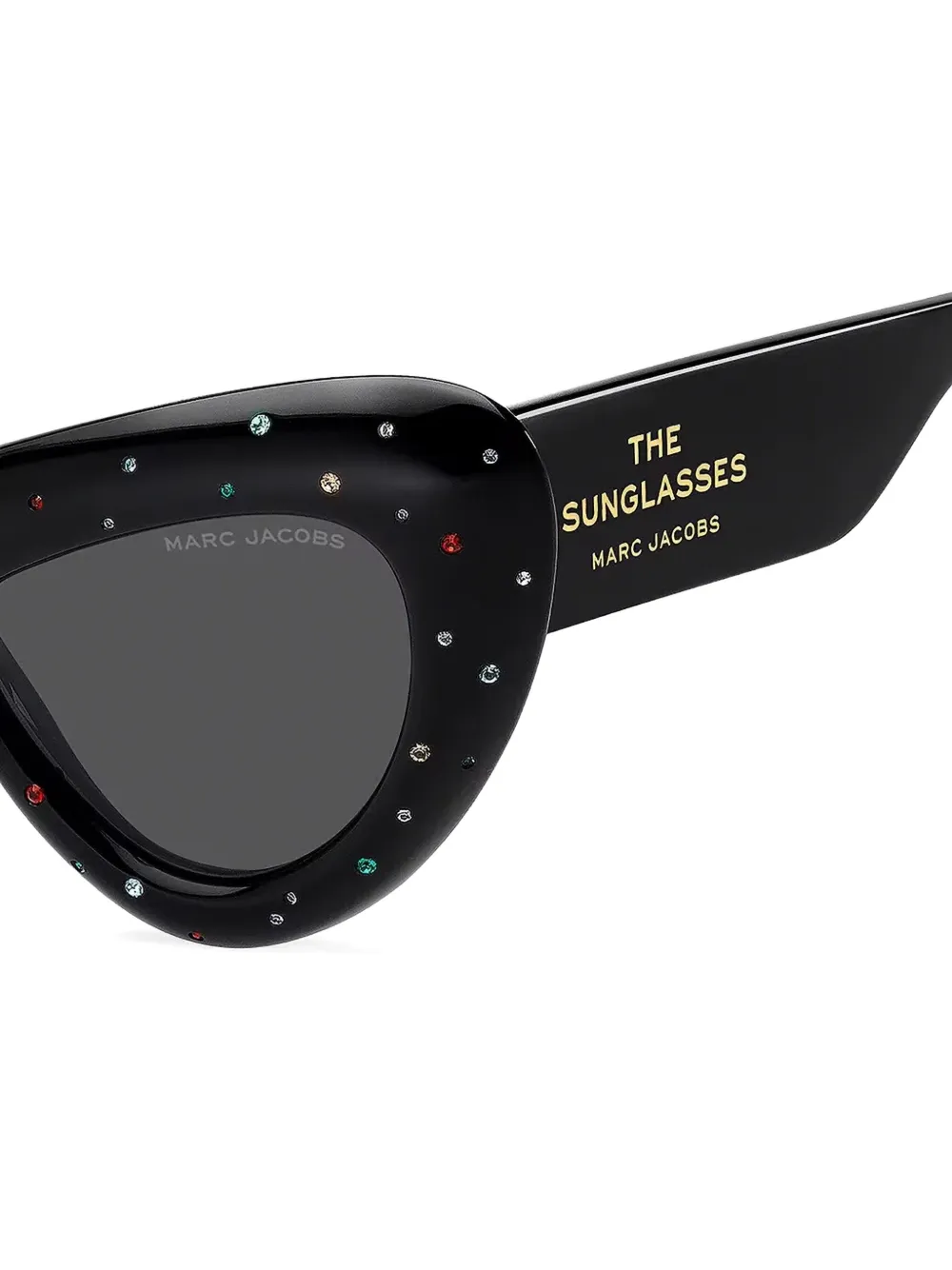 Marc Jacobs 798 Crystal-embellished Cat-eye Sunglasses In Black