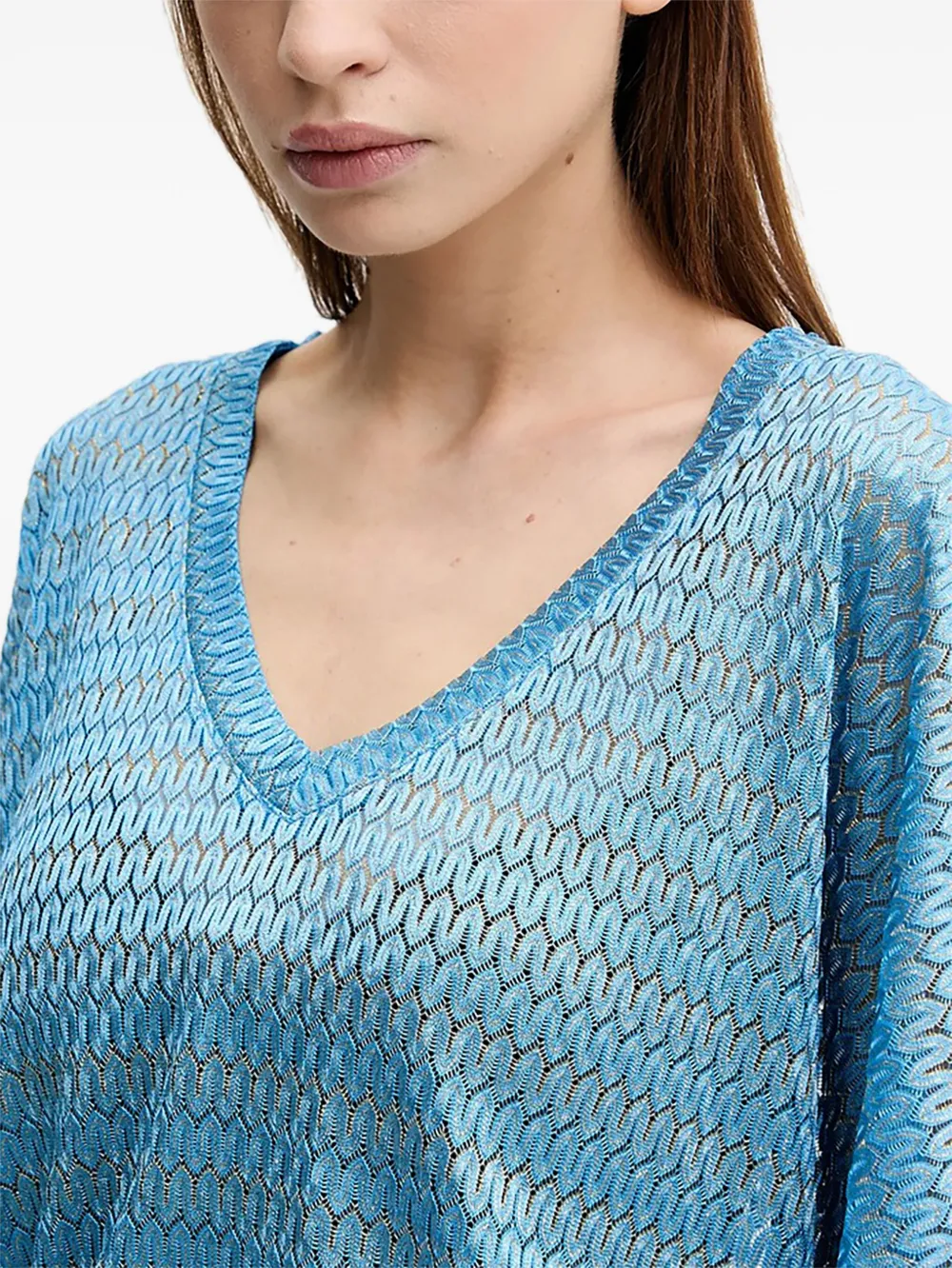 Melissa Odabash Strandjurk met diepe ronde hals Blauw