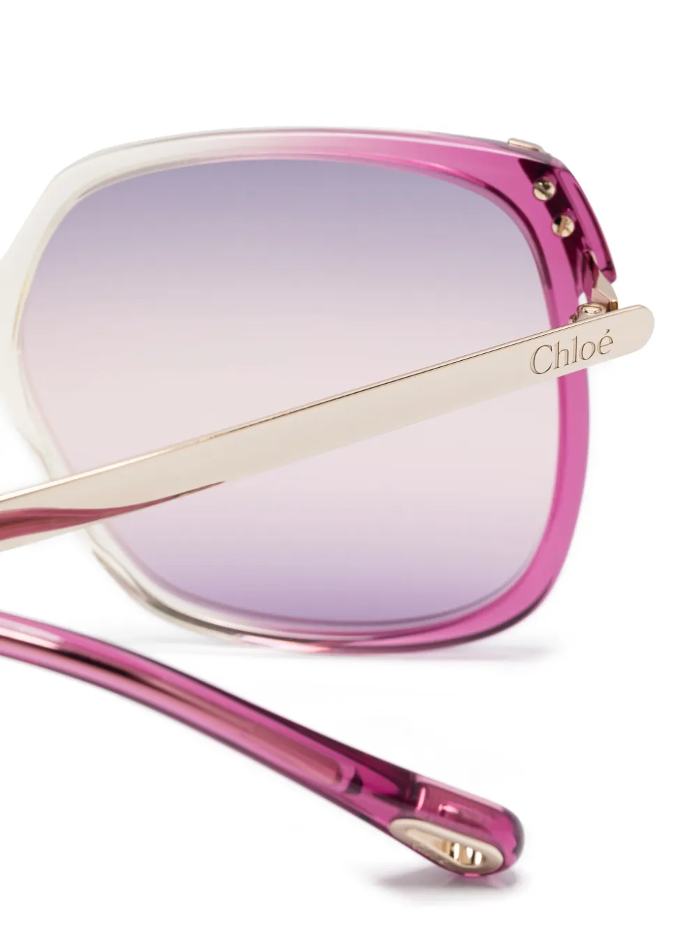 Chloé Eyewear Zonnebril met vierkant montuur Roze