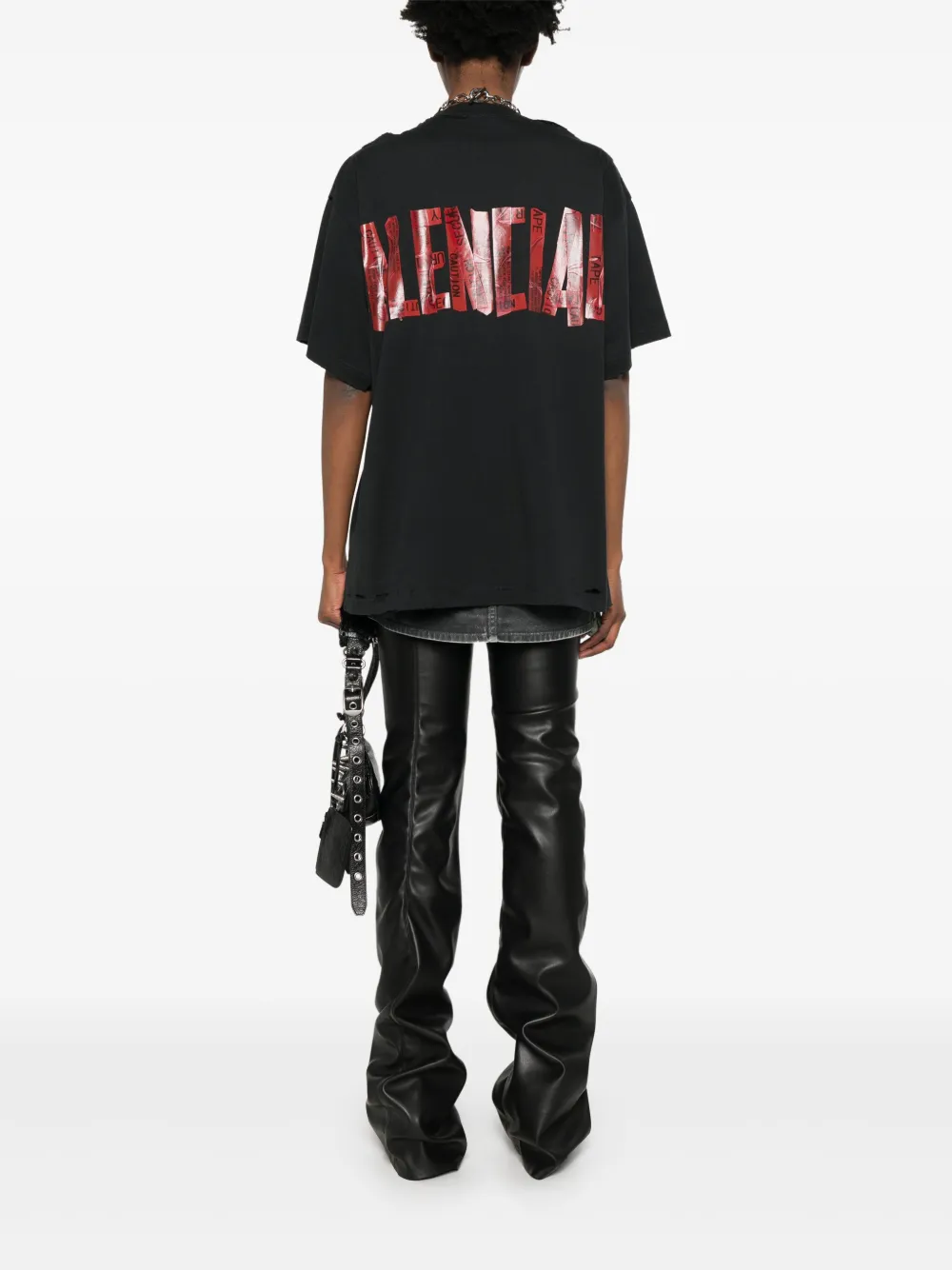 Balenciaga Security Tape T-shirt met logo Zwart
