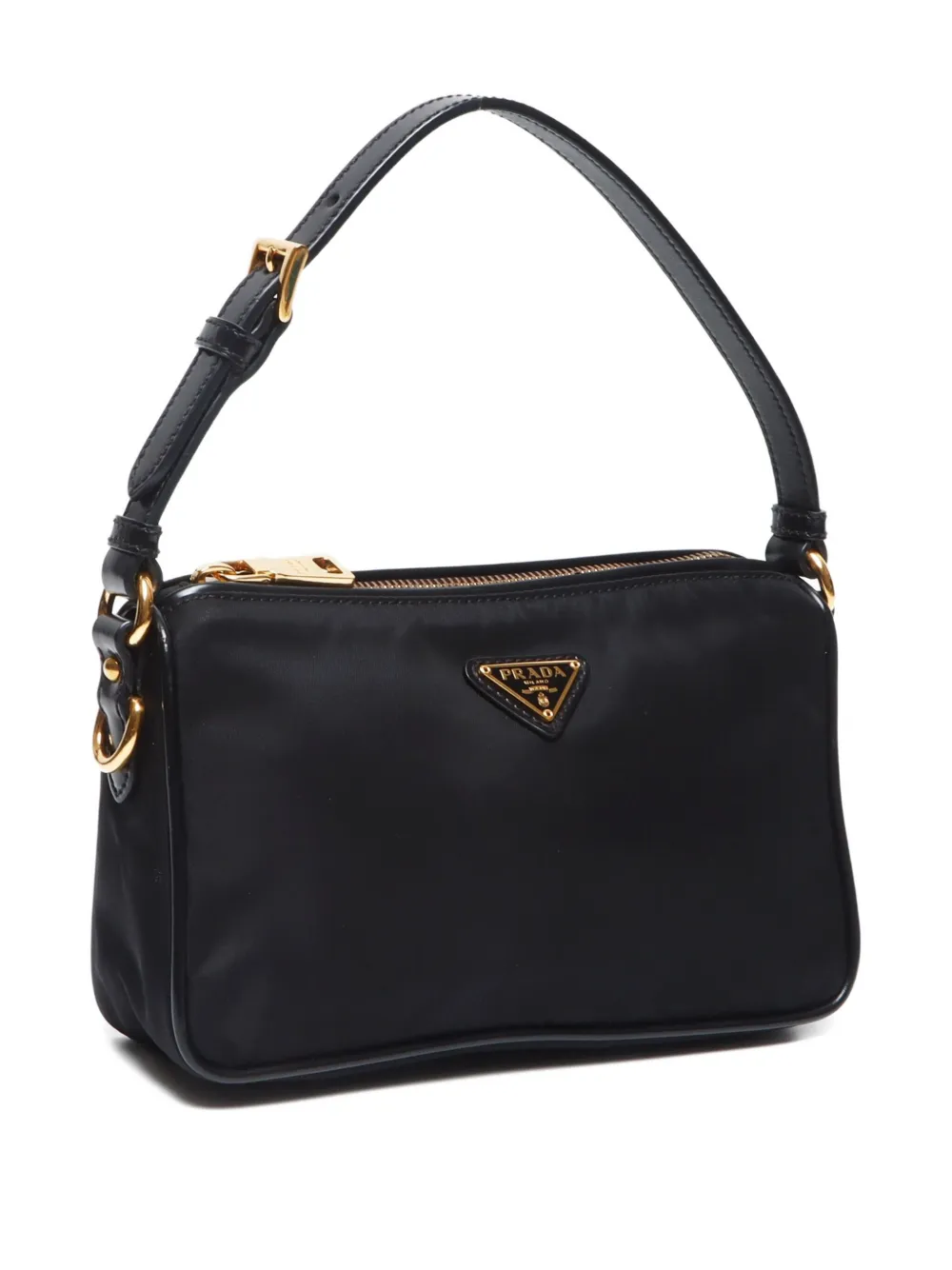 Pre-owned Prada 2000-2020 Mini Triangle-logo Tote Bag In Black