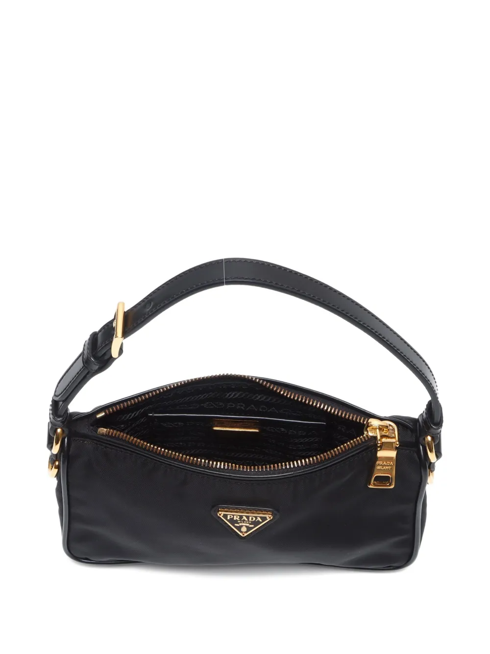 Pre-owned Prada 2000-2020 Mini Triangle-logo Tote Bag In Black