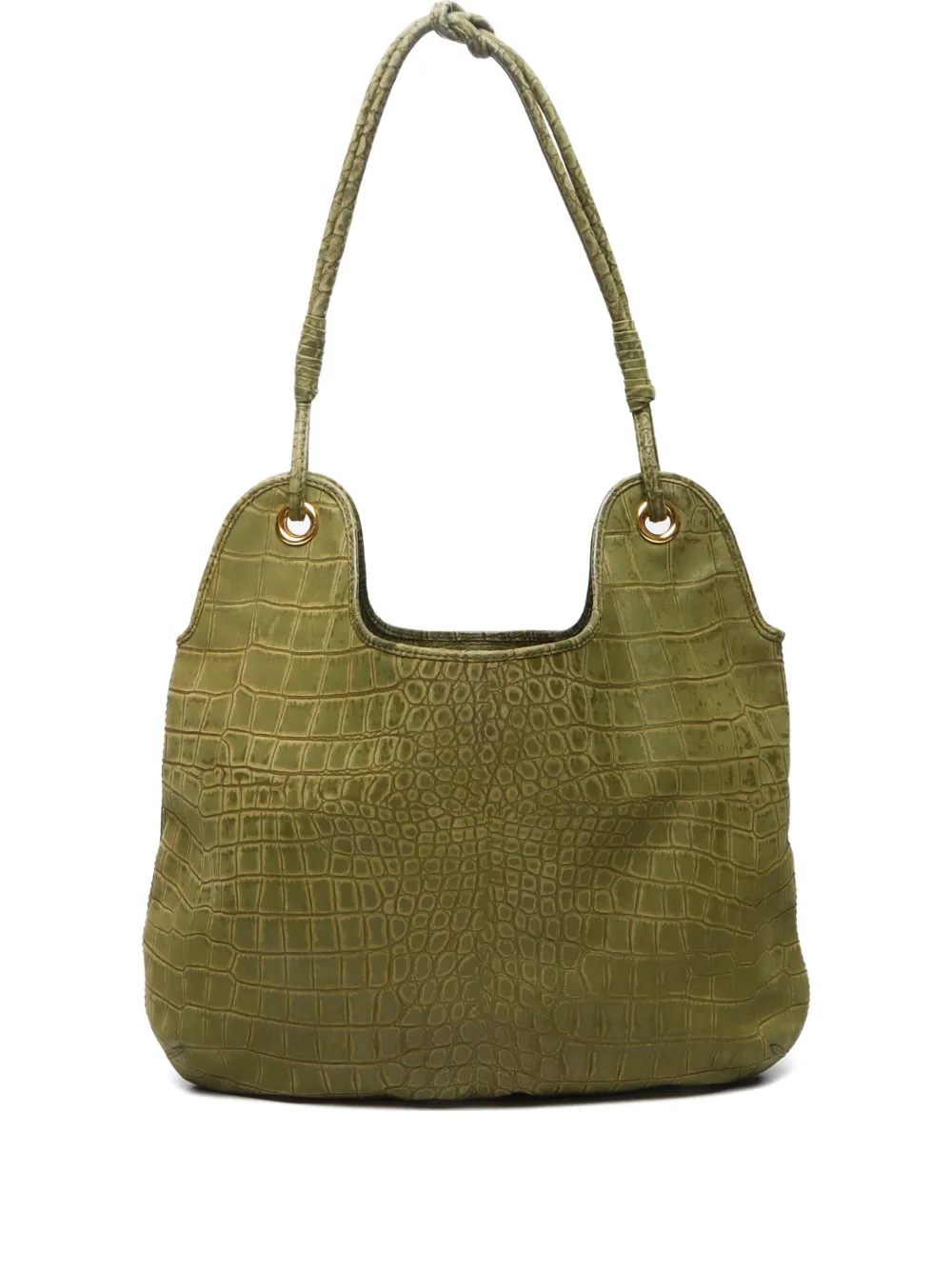 Bottega Veneta Pre-Owned 2000-2020 crocodile-embossed shoulder bag | Green | Image 1