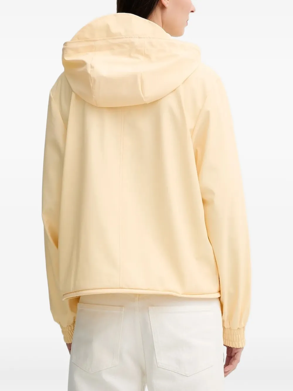 Rains Hooded Drawstring Jacket In Yellow