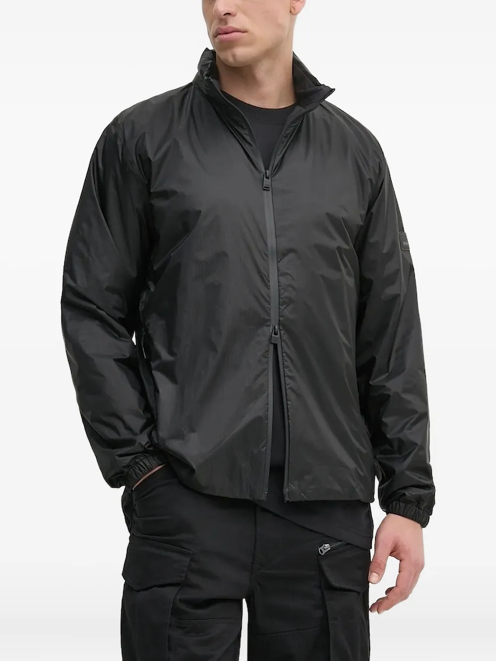 Rains Zip-front Stand-collar Lightweight Jacket In Black