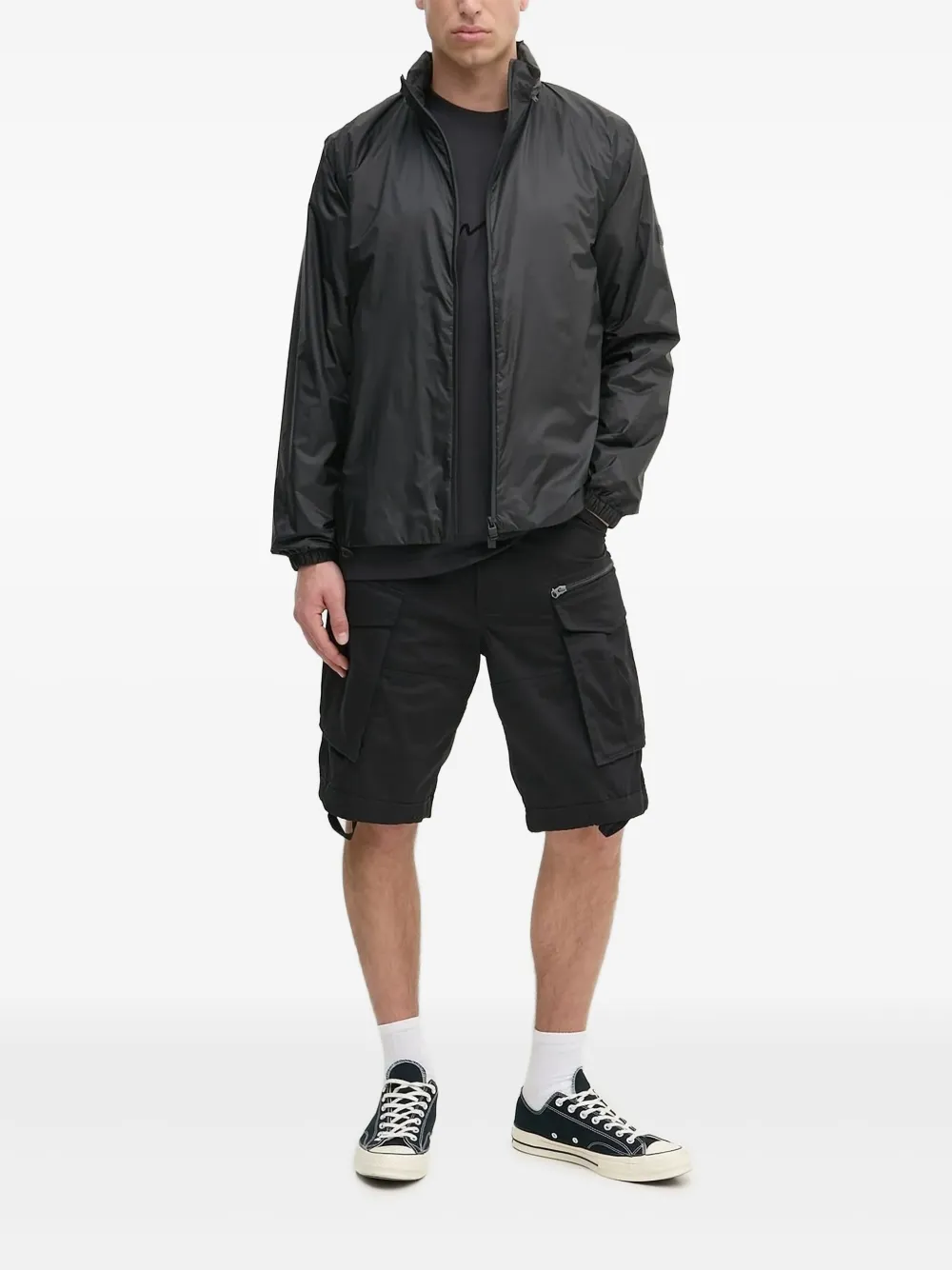 Rains Zip-front Stand-collar Lightweight Jacket In Black