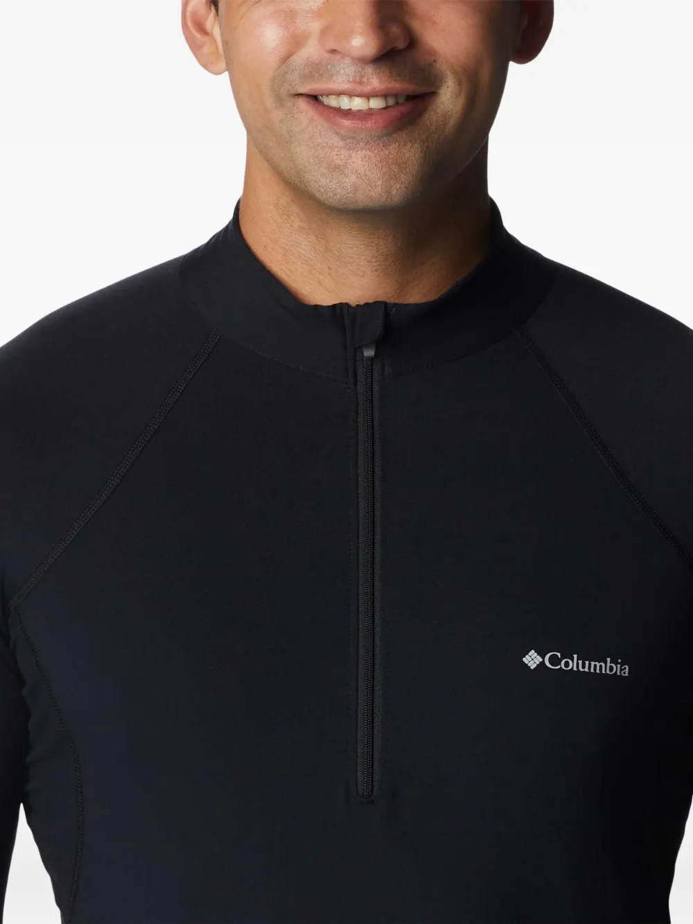 Columbia Top met halve rits en lange mouwen Zwart