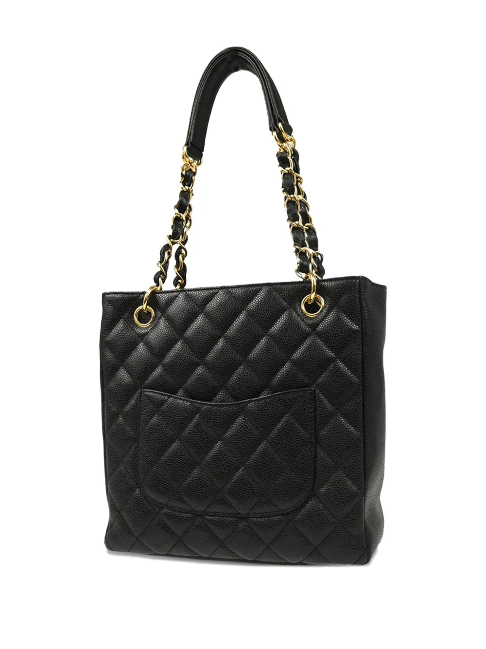 Pre-owned Chanel 2008 Petite Shopping Tote Bag In Black