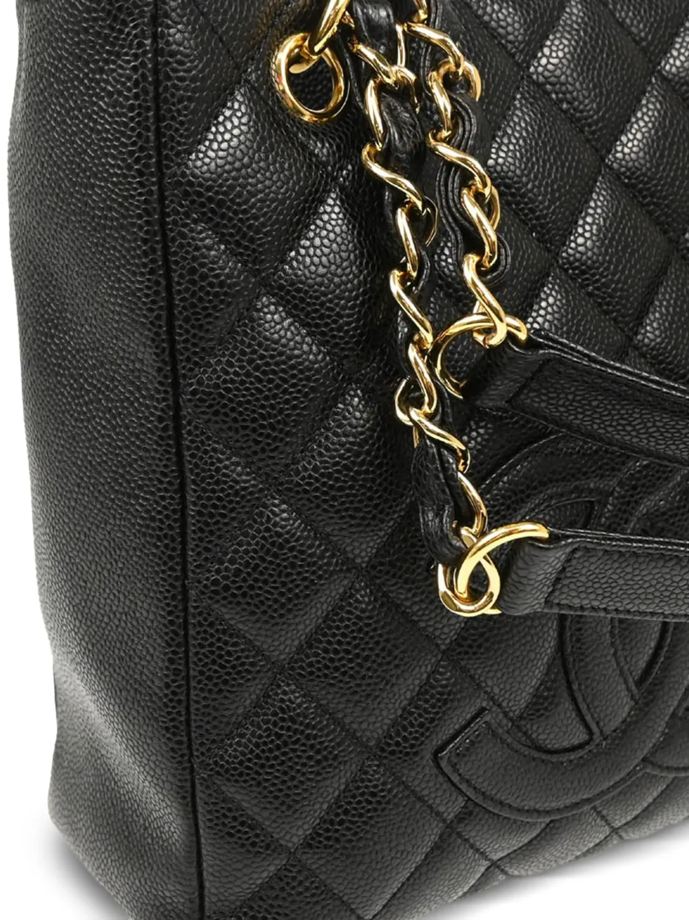 Pre-owned Chanel 2008 Petite Shopping Tote Bag In Black