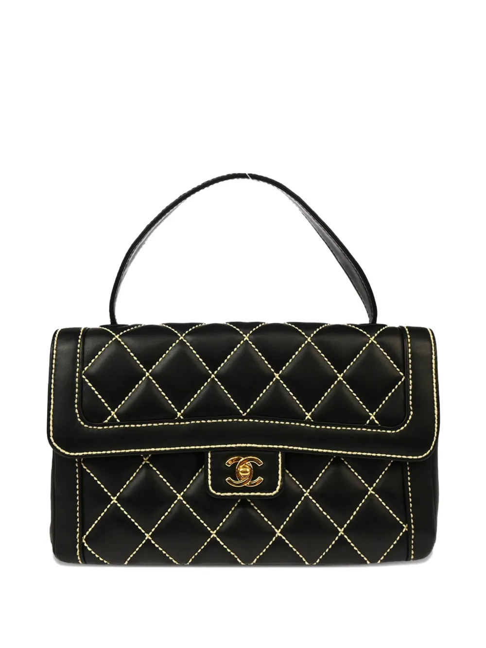 CHANEL Pre-Owned 2005 ワイルドステッチ ハンドバッグ - ブラック