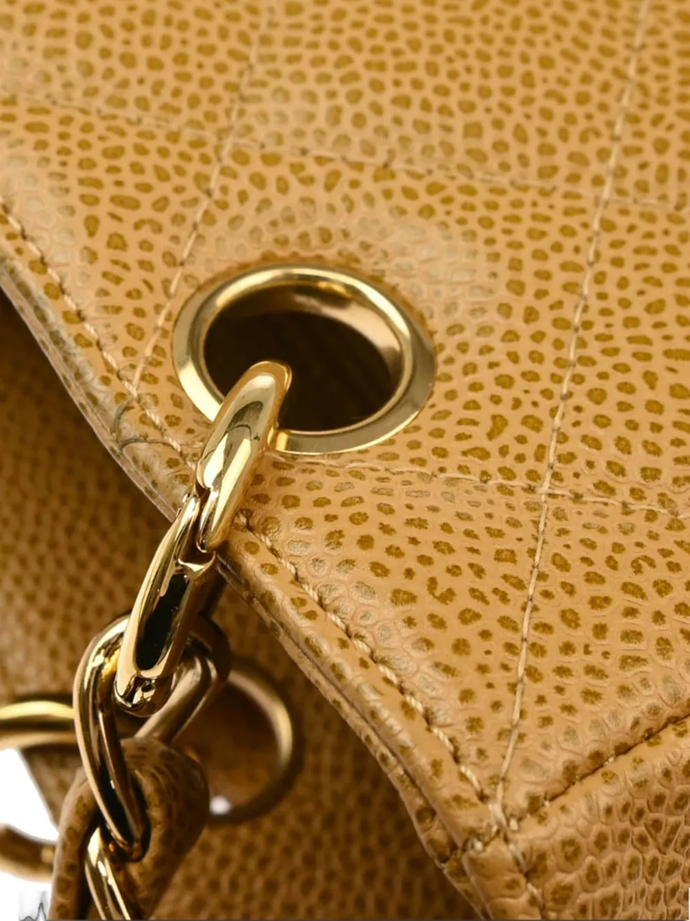 Pre-owned Chanel 2003 Petite Shopping Tote Bag In Yellow
