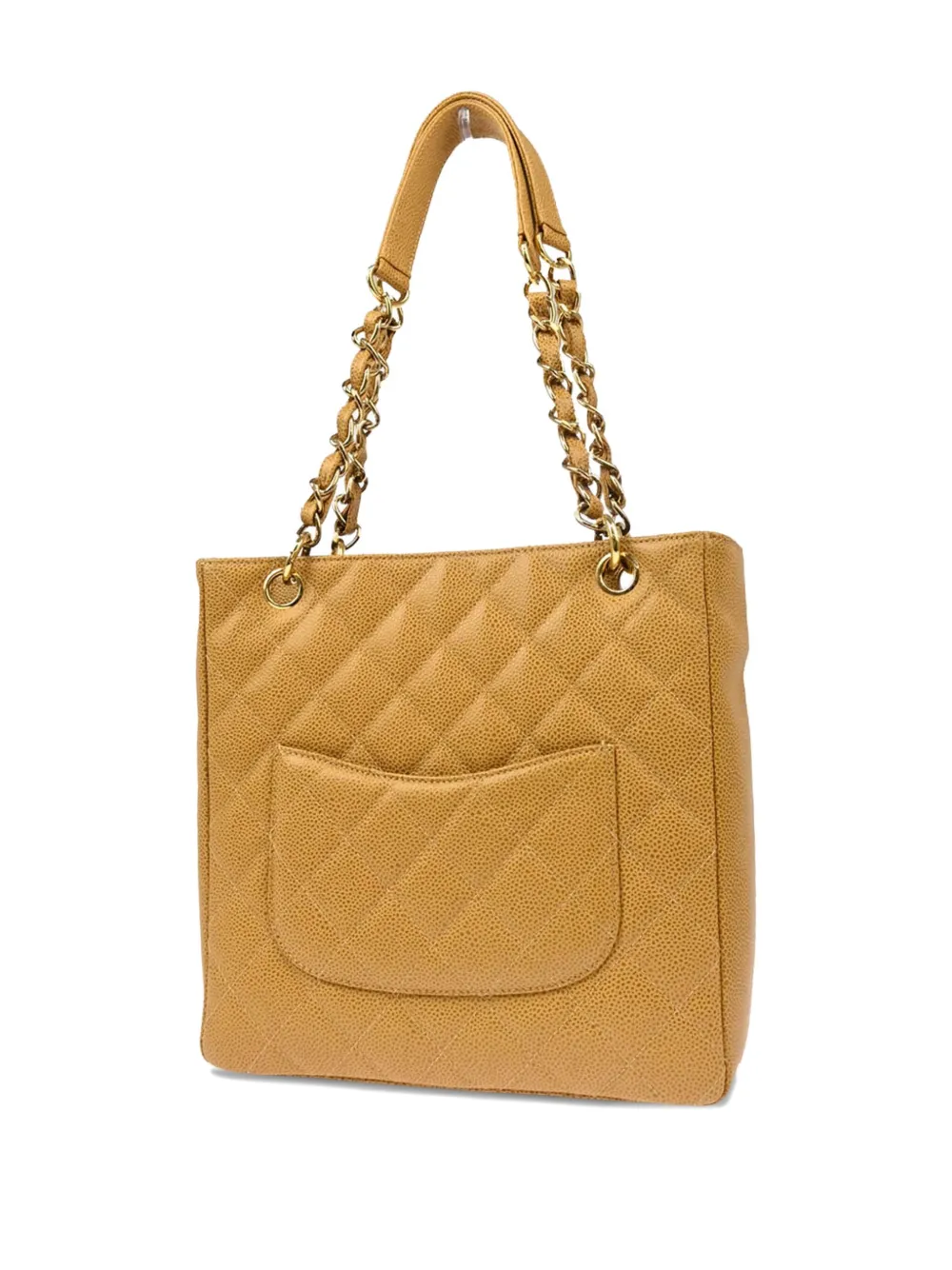 Pre-owned Chanel 2003 Petite Shopping Tote Bag In Yellow