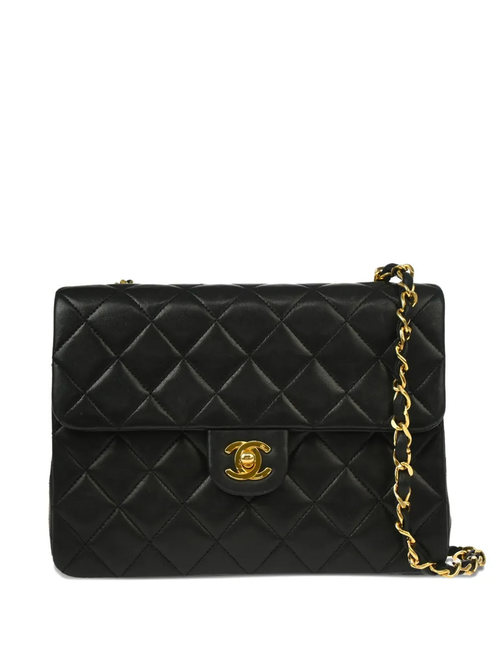 CHANEL Pre-Owned 1990 スクエア フラップ ショルダーバッグ - ブラック CHANEL Pre-Owned 1990 スクエア フラップ ショルダーバッグ - ブラック