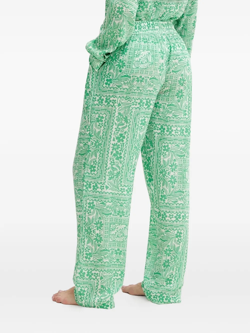 Melissa Odabash Broek met trekkoordtaille en patroon - Groen