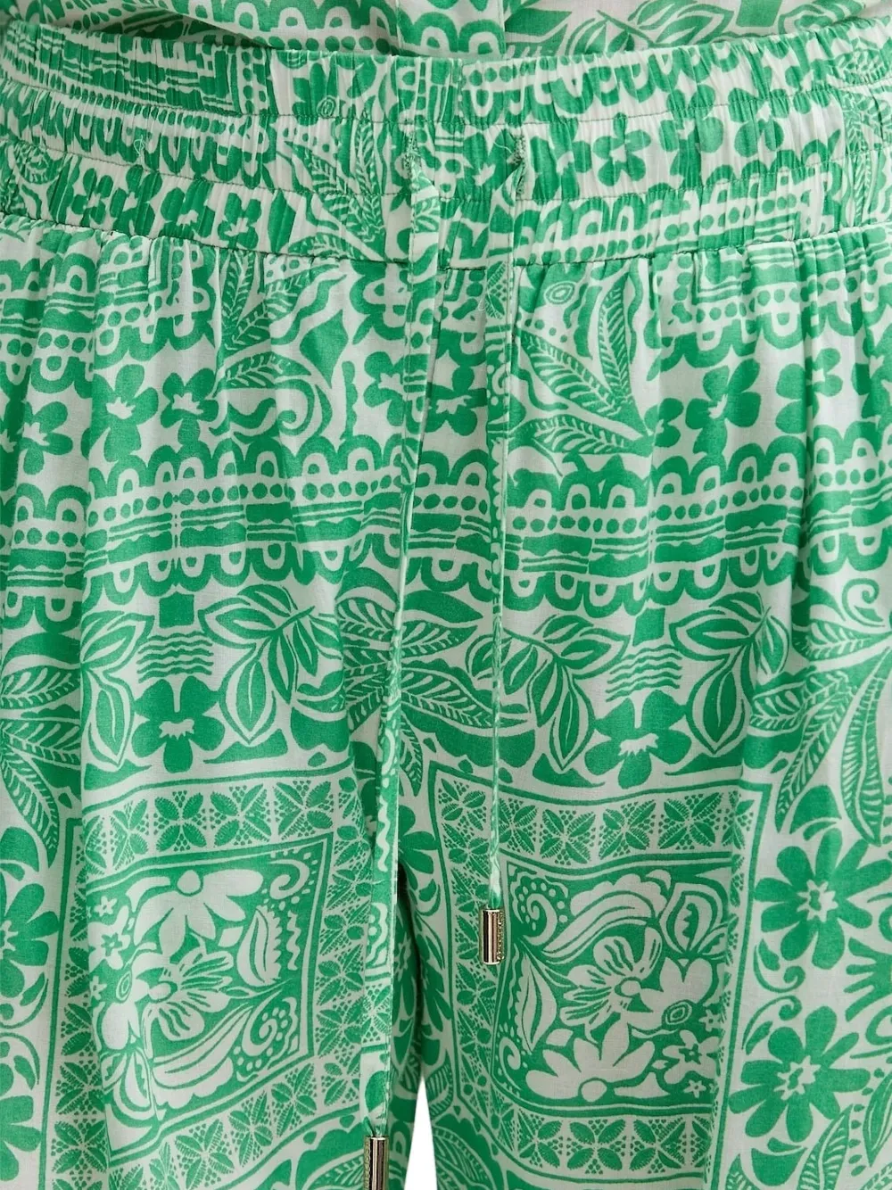 Melissa Odabash Patterned Drawstring-waistband Trousers In Green