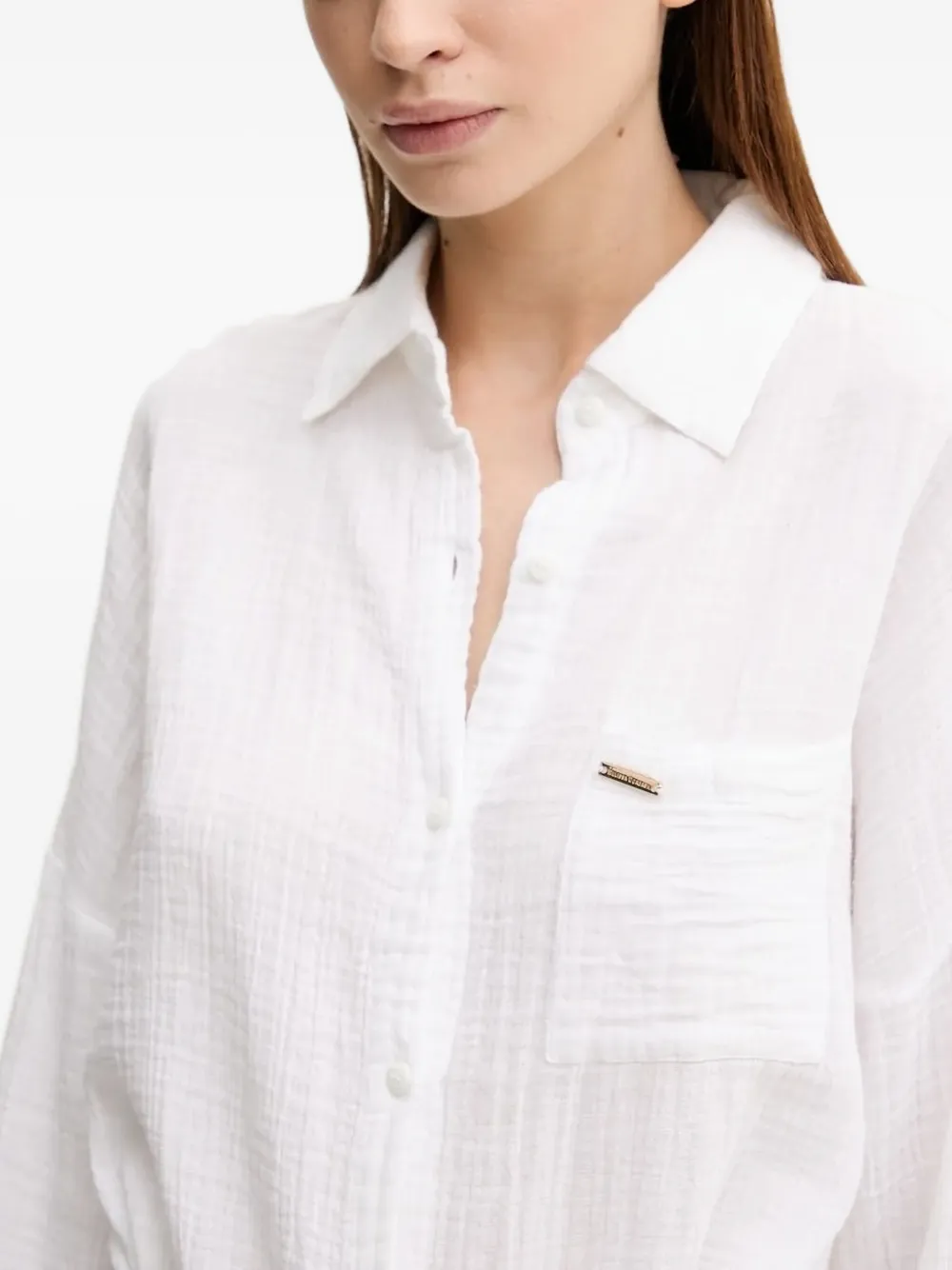Melissa Odabash Sara Button-fastening Tie-waist Shirt Dress In White
