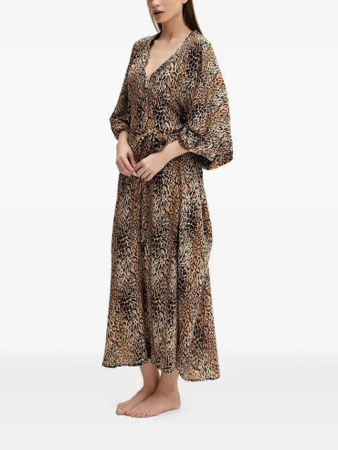 Melissa Odabash Bonnie leopard print V-neck kaftan