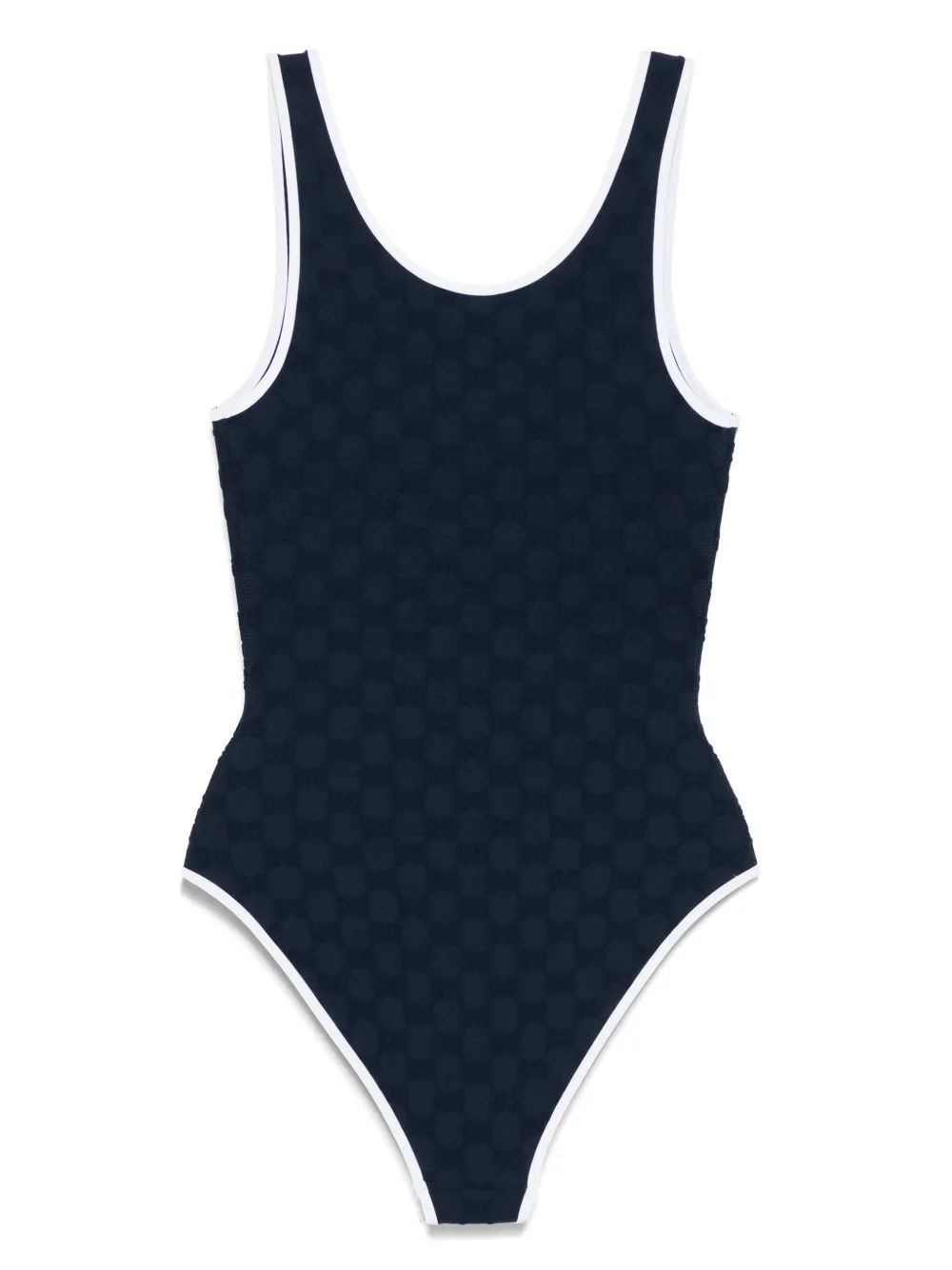 Gucci contrast-trim swimsuit Blauw