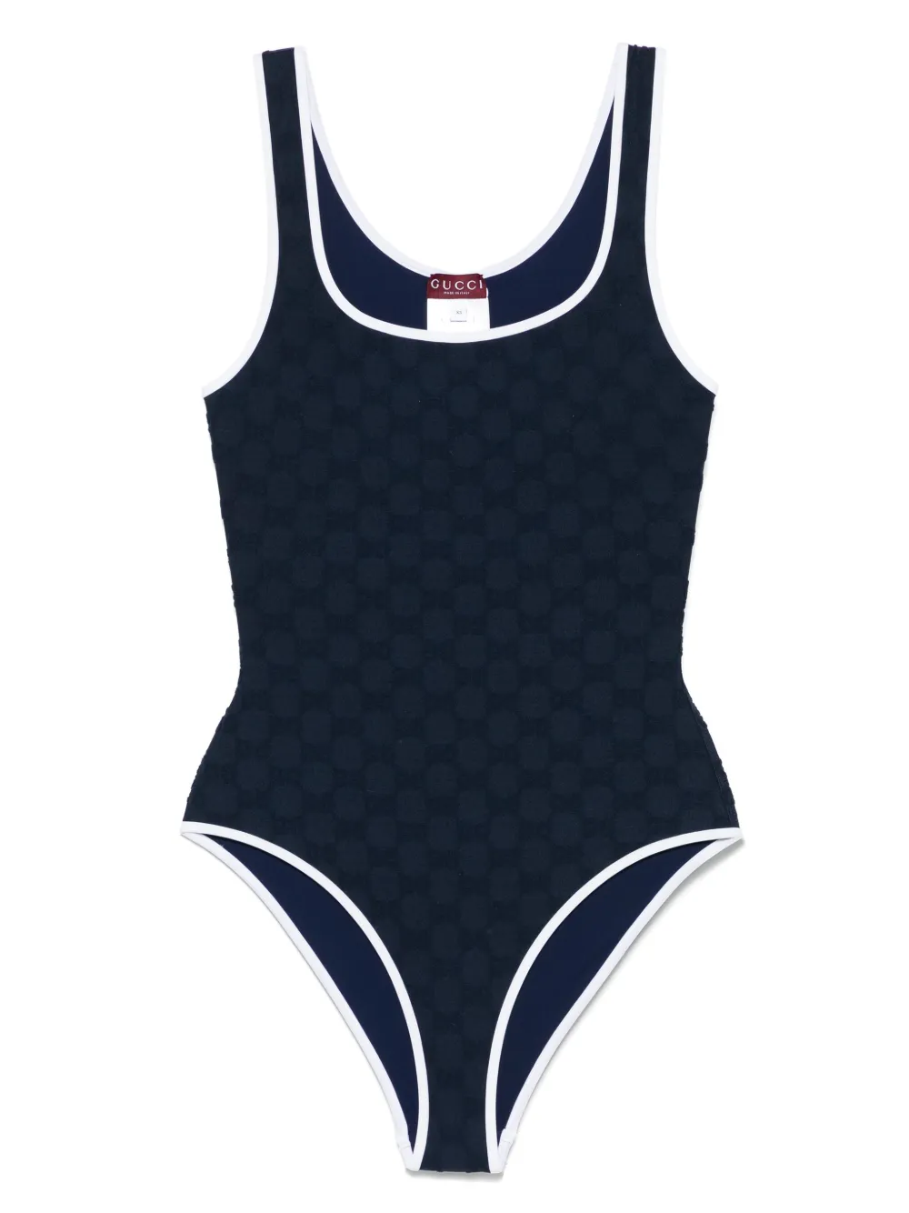 Gucci contrast-trim swimsuit Blauw