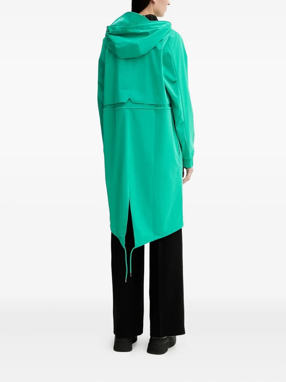 Rains Hooded Drawstrings Raincoat In Green