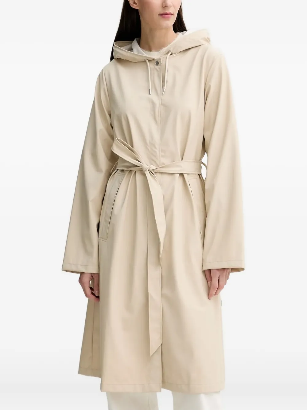 Rains hooded belted raincoat | Neutrals | Image 1