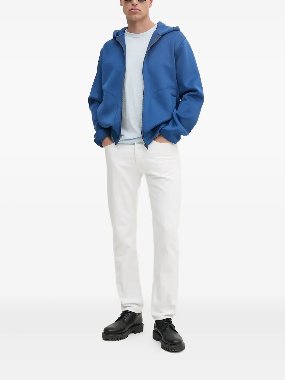 Rains Hoodie met rits en lange mouwen Blauw