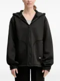 Rains elastic-cuffs zip-up hoodie - Black