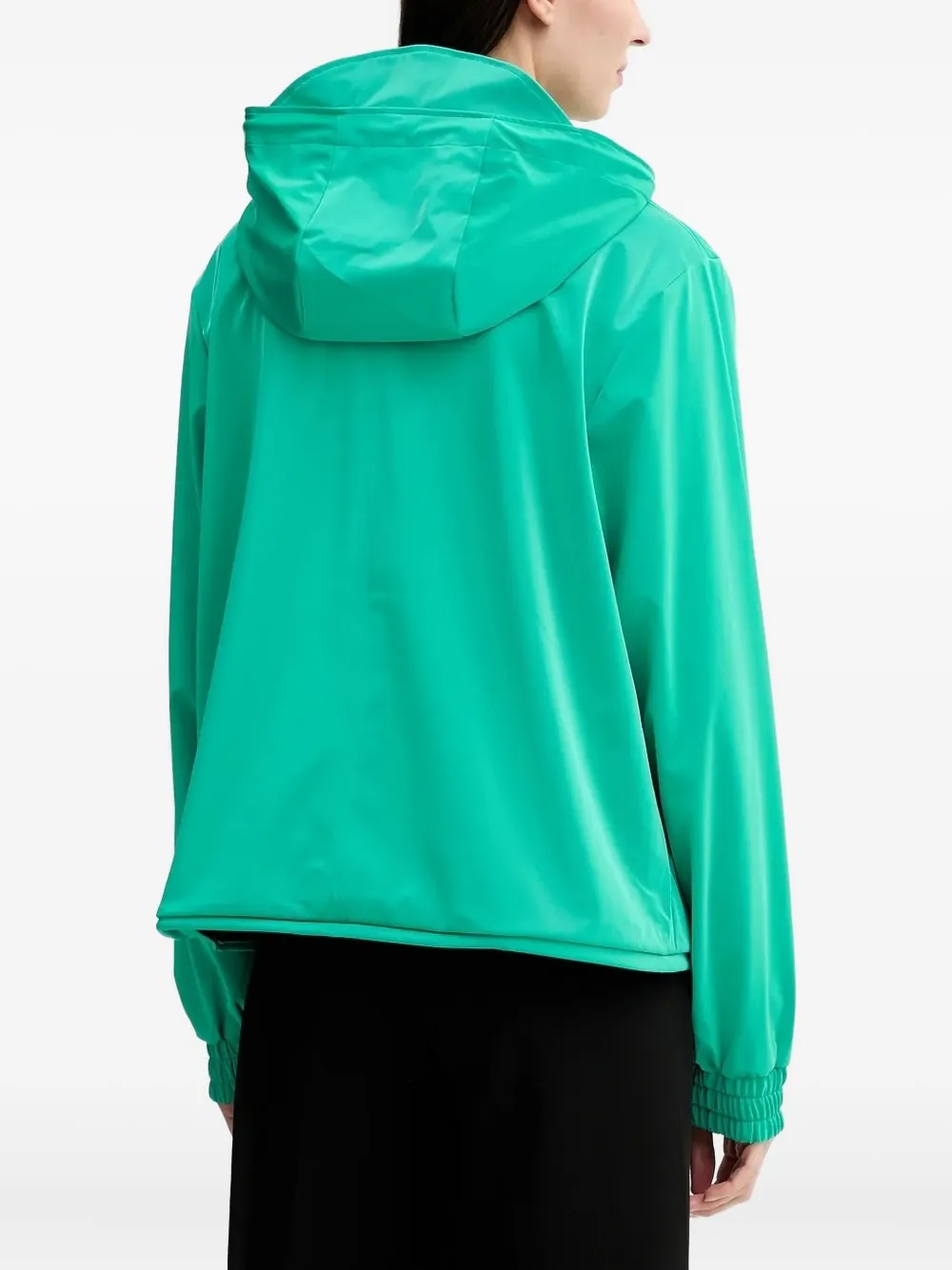 Rains Hooded Drawstring Jacket In Green